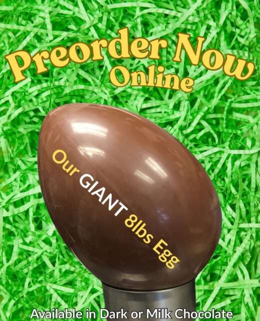 It’s time for the GIANT egg!

Get ready for an eggstraordinary Easter with our GIANT 8 pound chocolate Easter Egg! This colossal confection is sure to impress with its massive size and delicious chocolate flavor. Whether you want to surprise your loved ones or make a statement at your Easter celebration, this GIANT Easter Egg is the perfect centerpiece. Don’t miss out on this eggscellent treat - add it to your cart now and make this Easter unforgettable!

This item is special order and can take up to 10 days to produce and package. Order early!

Link in profile! 

#gianteasteregg #eastereggs🐣 #stargazerfinechocolatesandcoffeebar #denverchocolate #easterchocolate