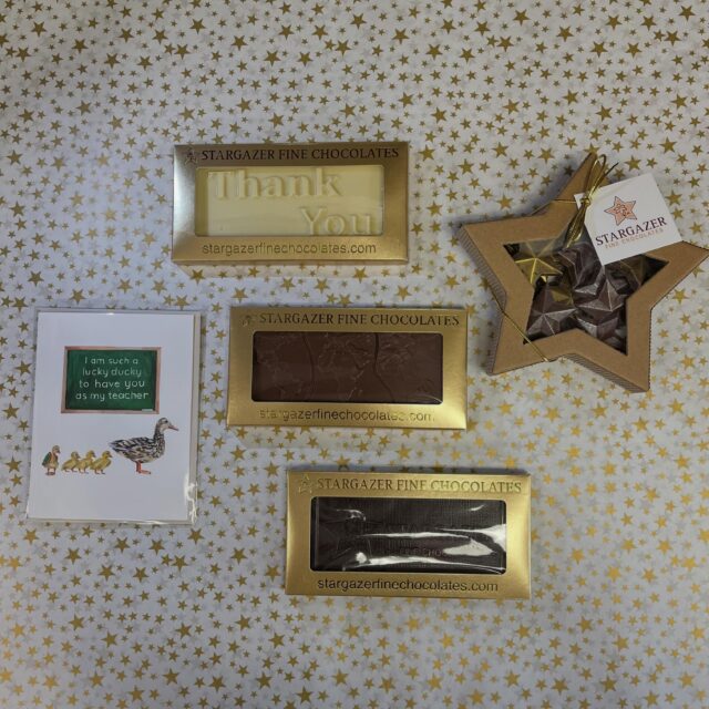 As the school year draws to an end, treat the teachers in your life to some delicious chocolate as a thank you for the impact they make in your lives and in the world!
And be sure to grab a sweet card made by local artist @lanasshop!
Thank you dear teachers!
#teacherappreciationgift #denverteachers #stargazerfinechocolatesandcoffeebar #denverchocolate #familybusiness❤️